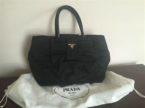 prada milano black nylon handbag|authentic used Prada handbags.